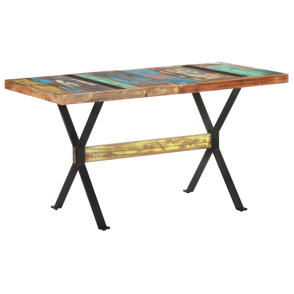 vidaXL Dining Table 140x70x76 cm Solid Reclaimed Wood