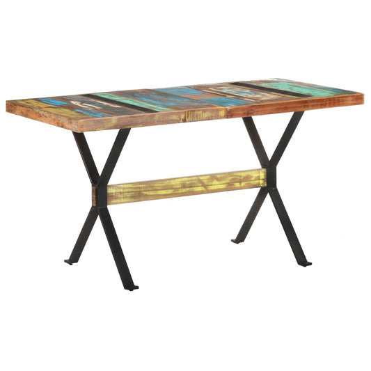 vidaXL Dining Table 140x70x76 cm Solid Reclaimed Wood