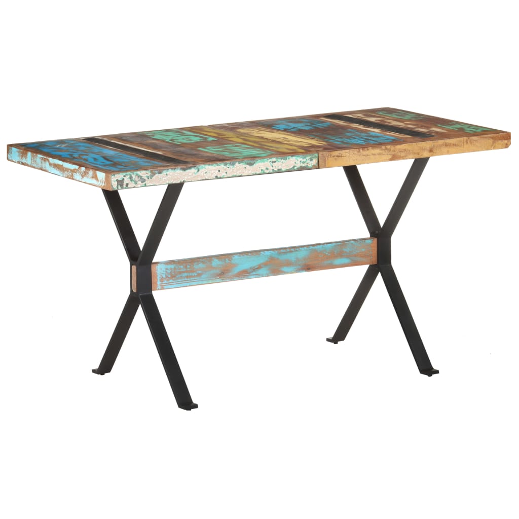 vidaXL Dining Table 140x70x76 cm Solid Reclaimed Wood