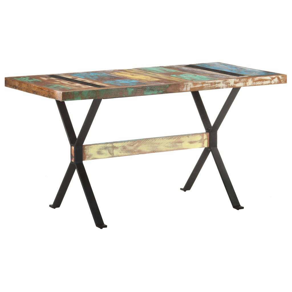vidaXL Dining Table 140x70x76 cm Solid Reclaimed Wood