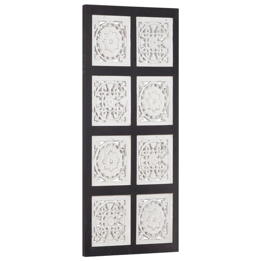 vidaXL Hand-Carved Wall Panel MDF 40x80x1.5 cm Black and White