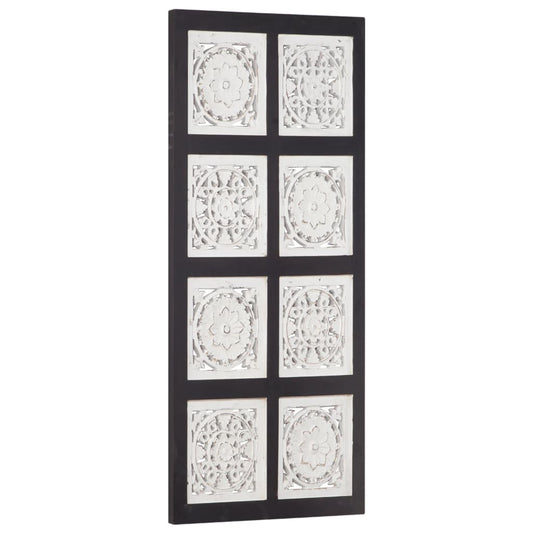 vidaXL Hand-Carved Wall Panel MDF 40x80x1.5 cm Black and White
