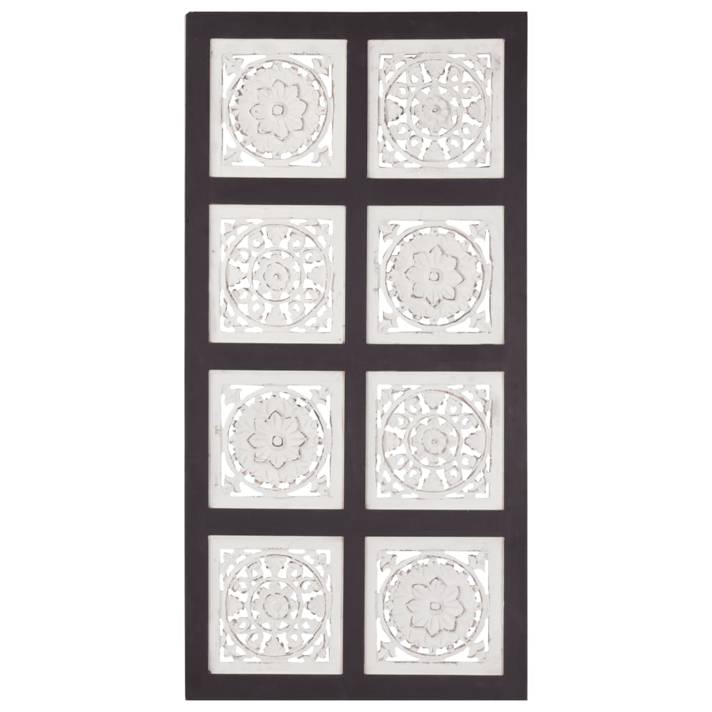vidaXL Hand-Carved Wall Panel MDF 40x80x1.5 cm Black and White