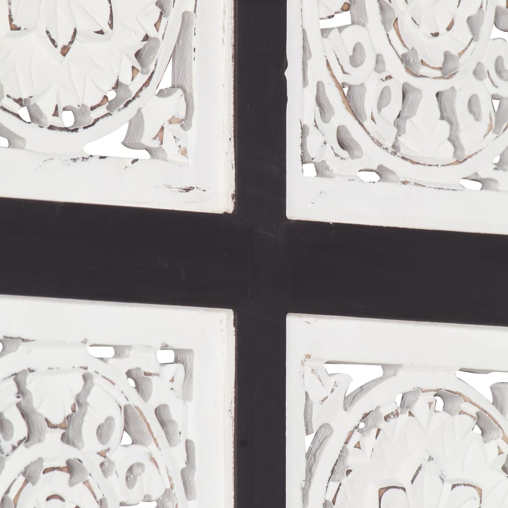 vidaXL Hand-Carved Wall Panel MDF 40x80x1.5 cm Black and White
