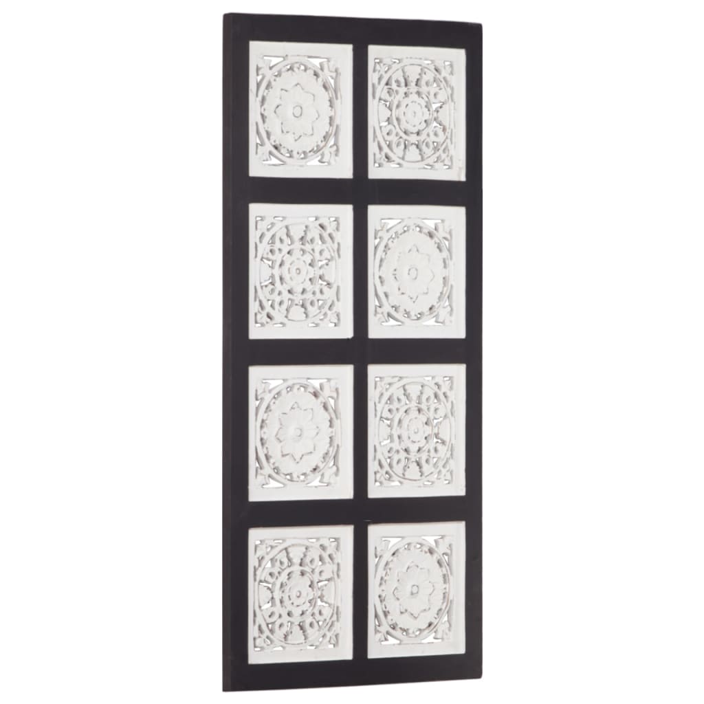 vidaXL Hand-Carved Wall Panel MDF 40x80x1.5 cm Black and White