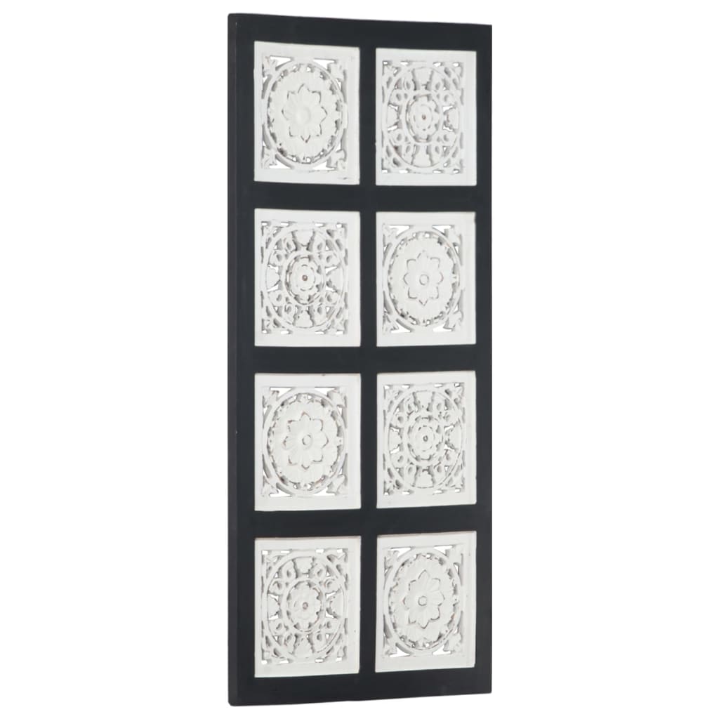 vidaXL Hand-Carved Wall Panel MDF 40x80x1.5 cm Black and White