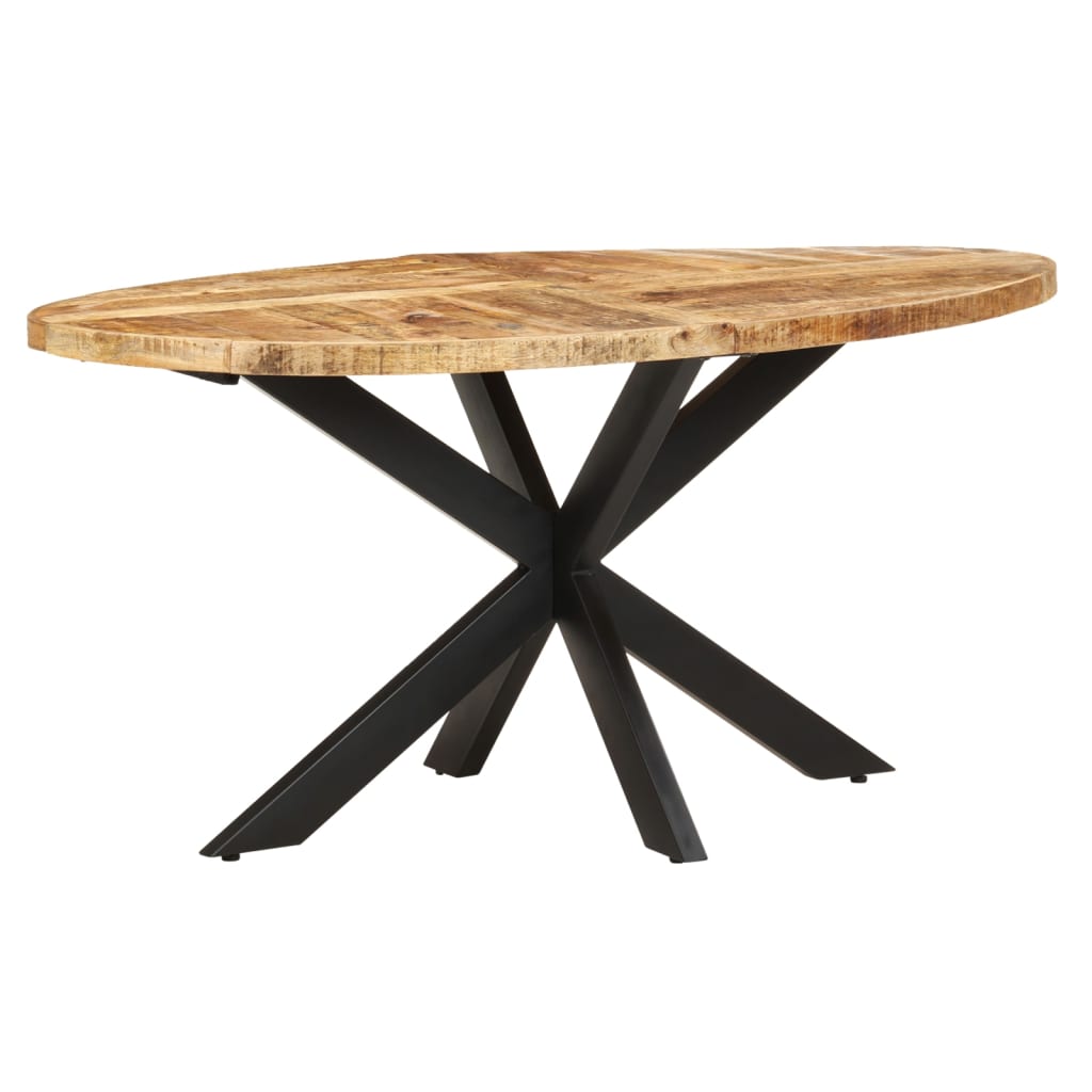 vidaXL Dining Table 160x90x75 cm Rough Mango Wood