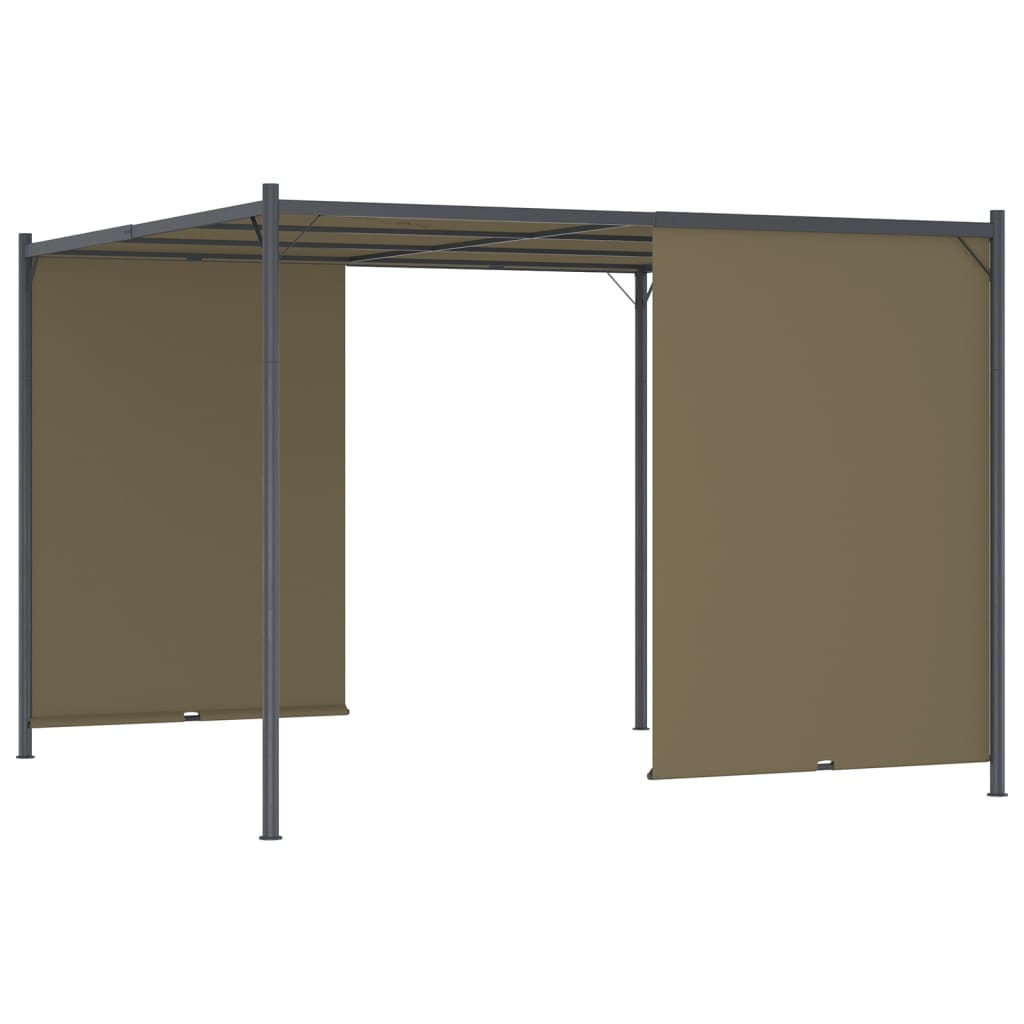 vidaXL Garden Pergola with Retractable Roof 3x3 m Taupe 180 g/m²