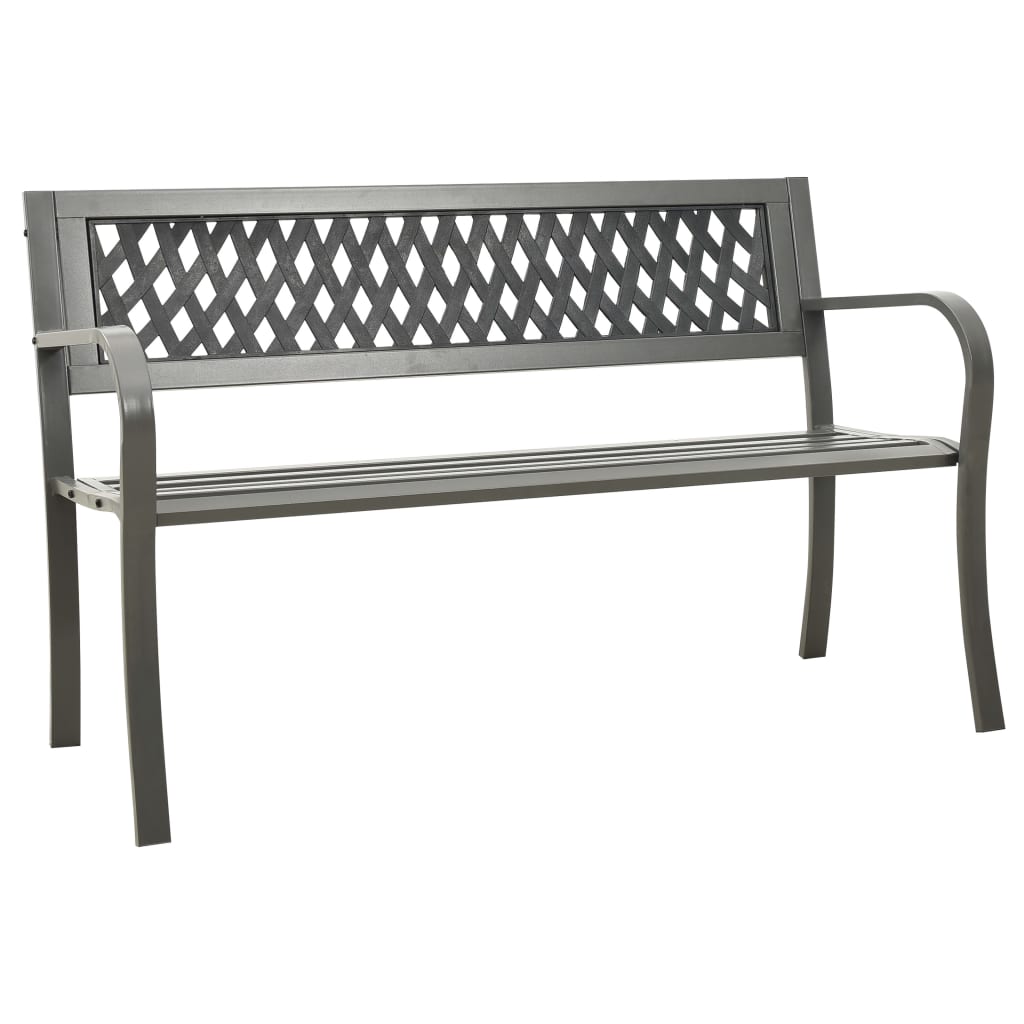 vidaXL Garden Bench 125 cm Steel Grey