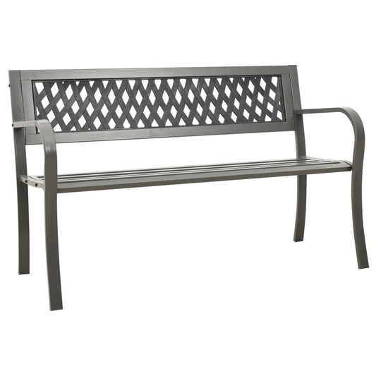 vidaXL Garden Bench 125 cm Steel Grey