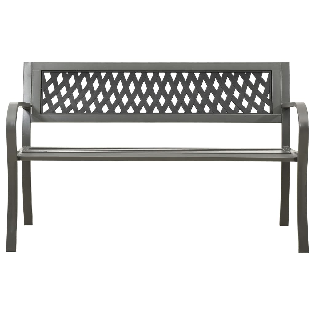 vidaXL Garden Bench 125 cm Steel Grey