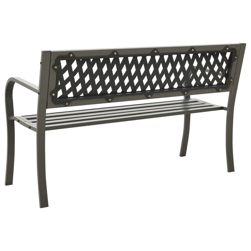 vidaXL Garden Bench 125 cm Steel Grey