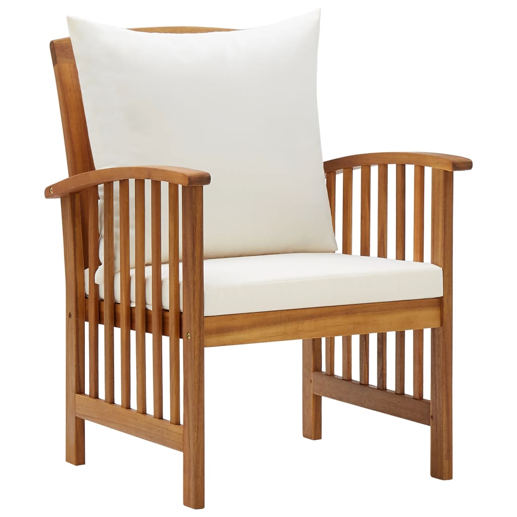 vidaXL Garden Chairs with Cushions 2 pcs Solid Acacia Wood