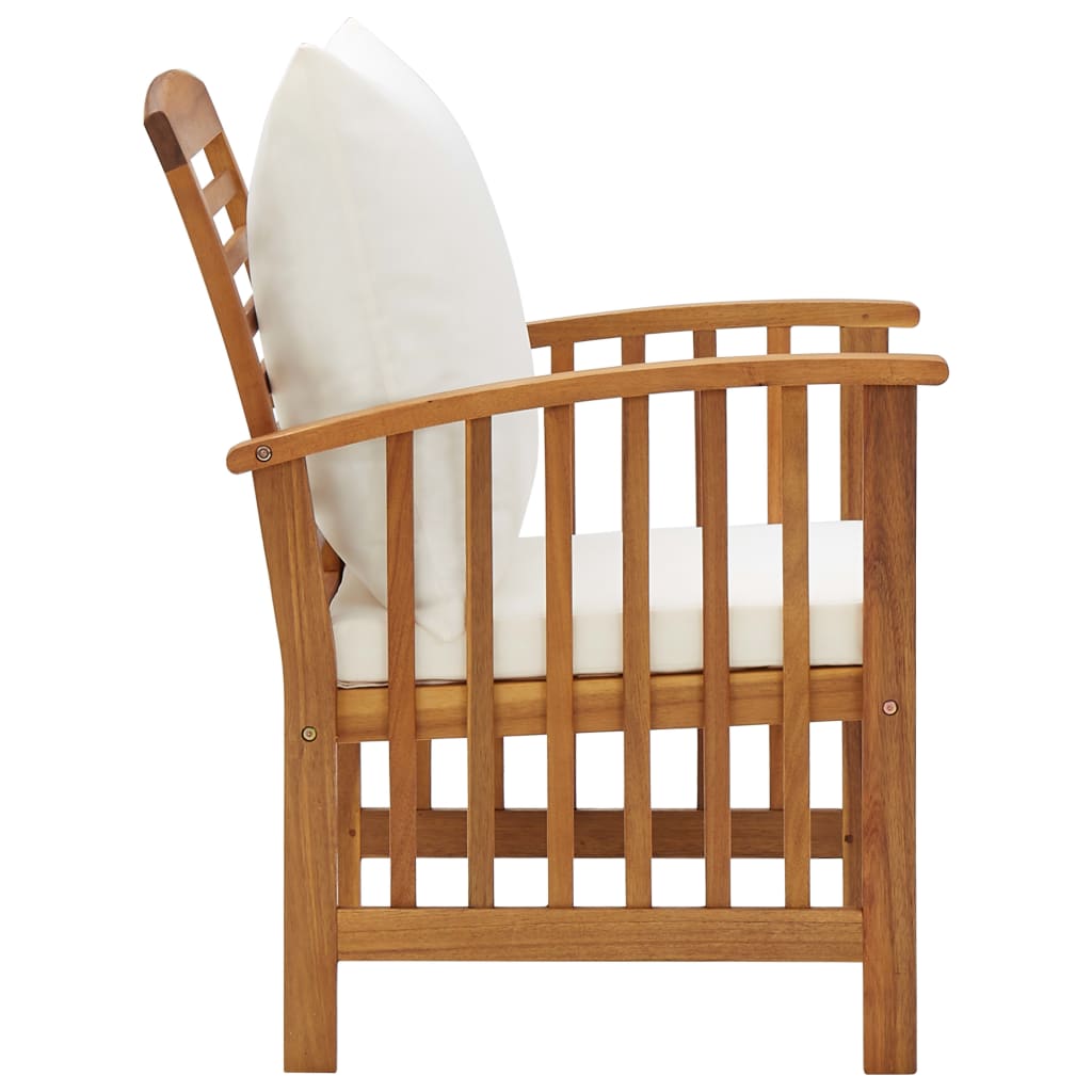 vidaXL Garden Chairs with Cushions 2 pcs Solid Acacia Wood