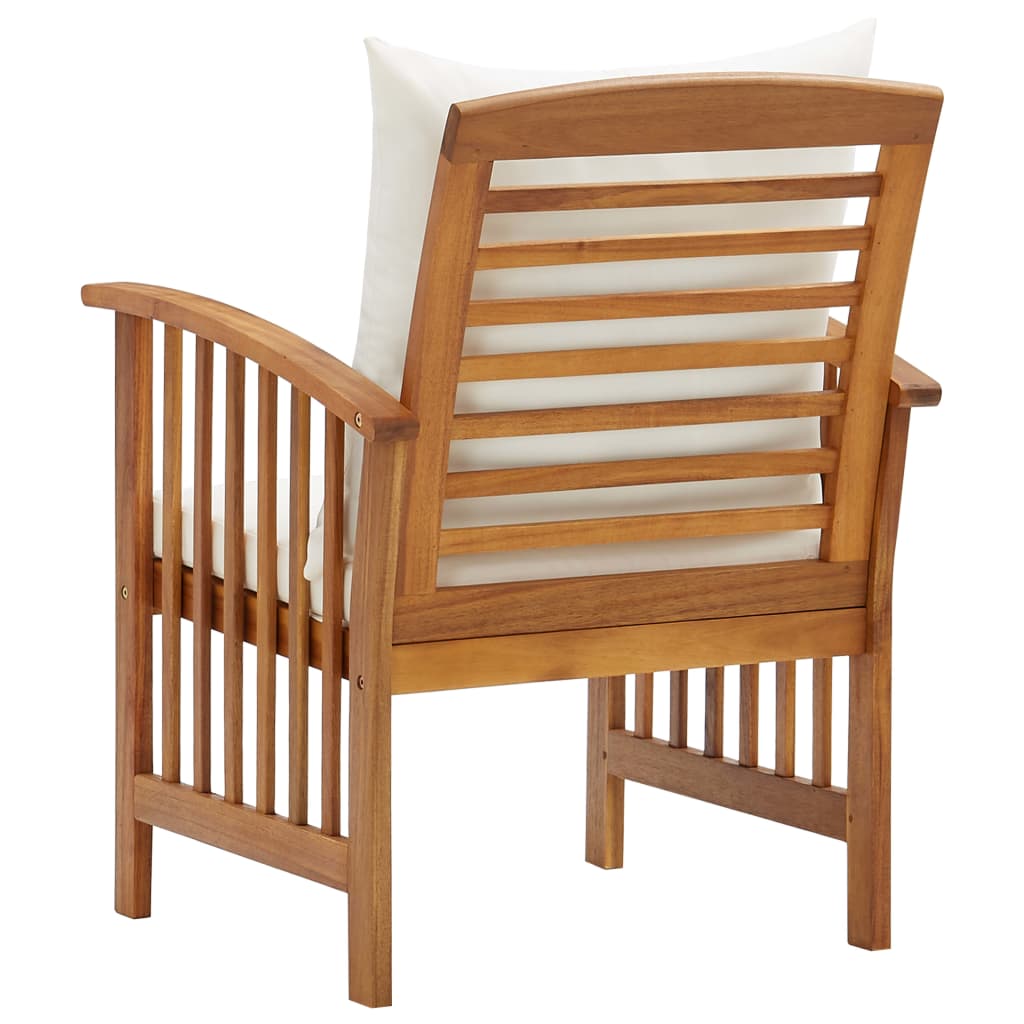 vidaXL Garden Chairs with Cushions 2 pcs Solid Acacia Wood