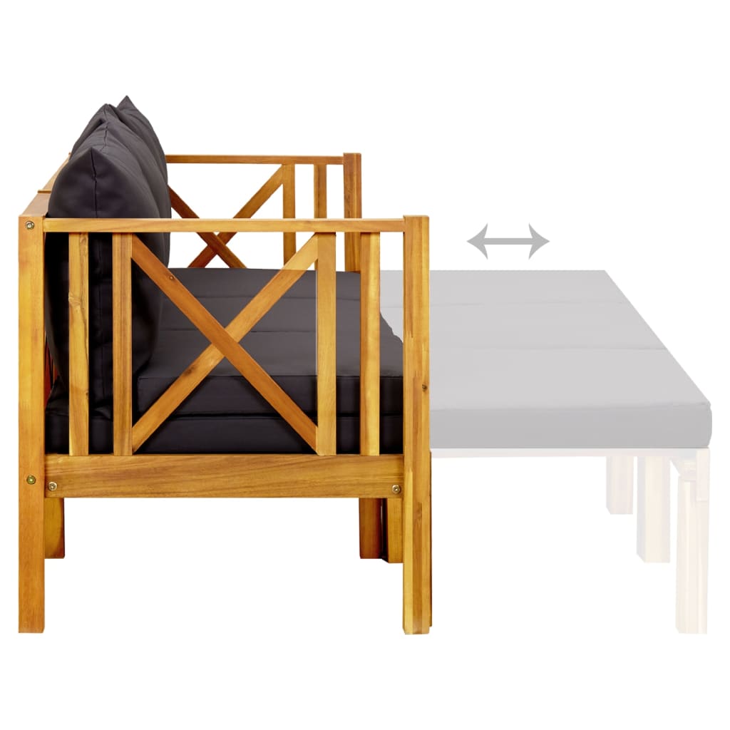 vidaXL 3-Seater Garden Bench with Cushions 179 cm Solid Acacia Wood