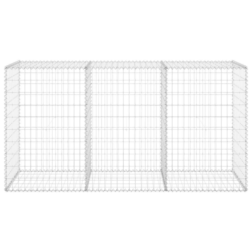 vidaXL Gabion Wall with Covers Galvanised Steel 200x60x100 cm