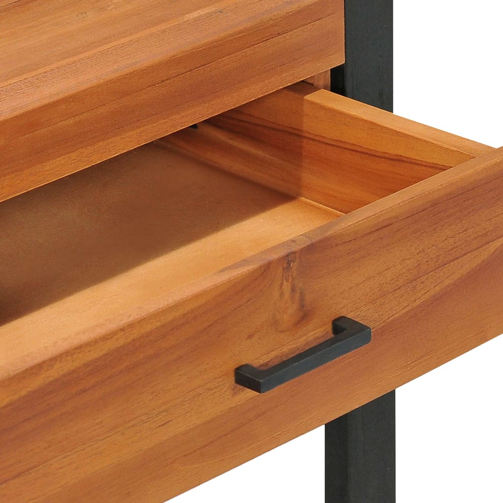 vidaXL Desk with 2 Drawers 100x40x75 cm Teak Wood