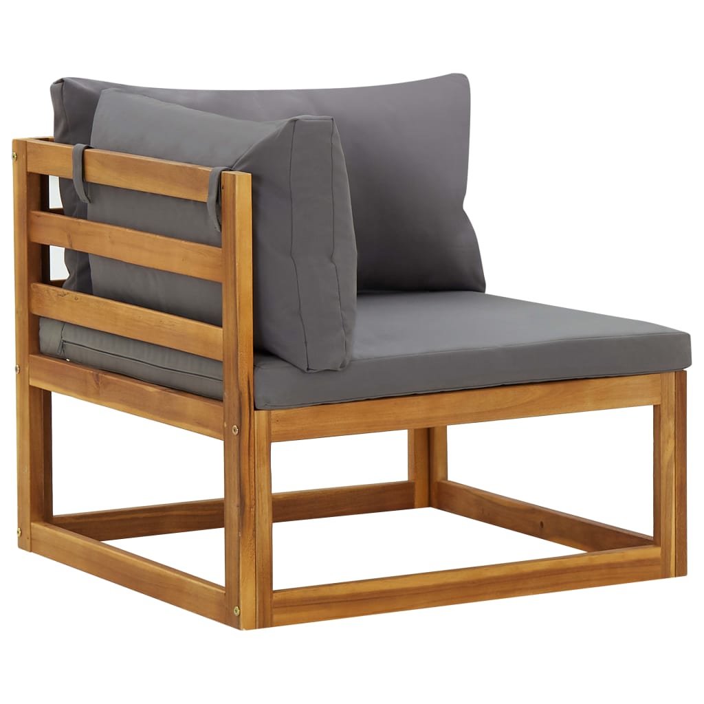 vidaXL Sectional Corner Sofas 2 pcs with Cushions Dark Grey