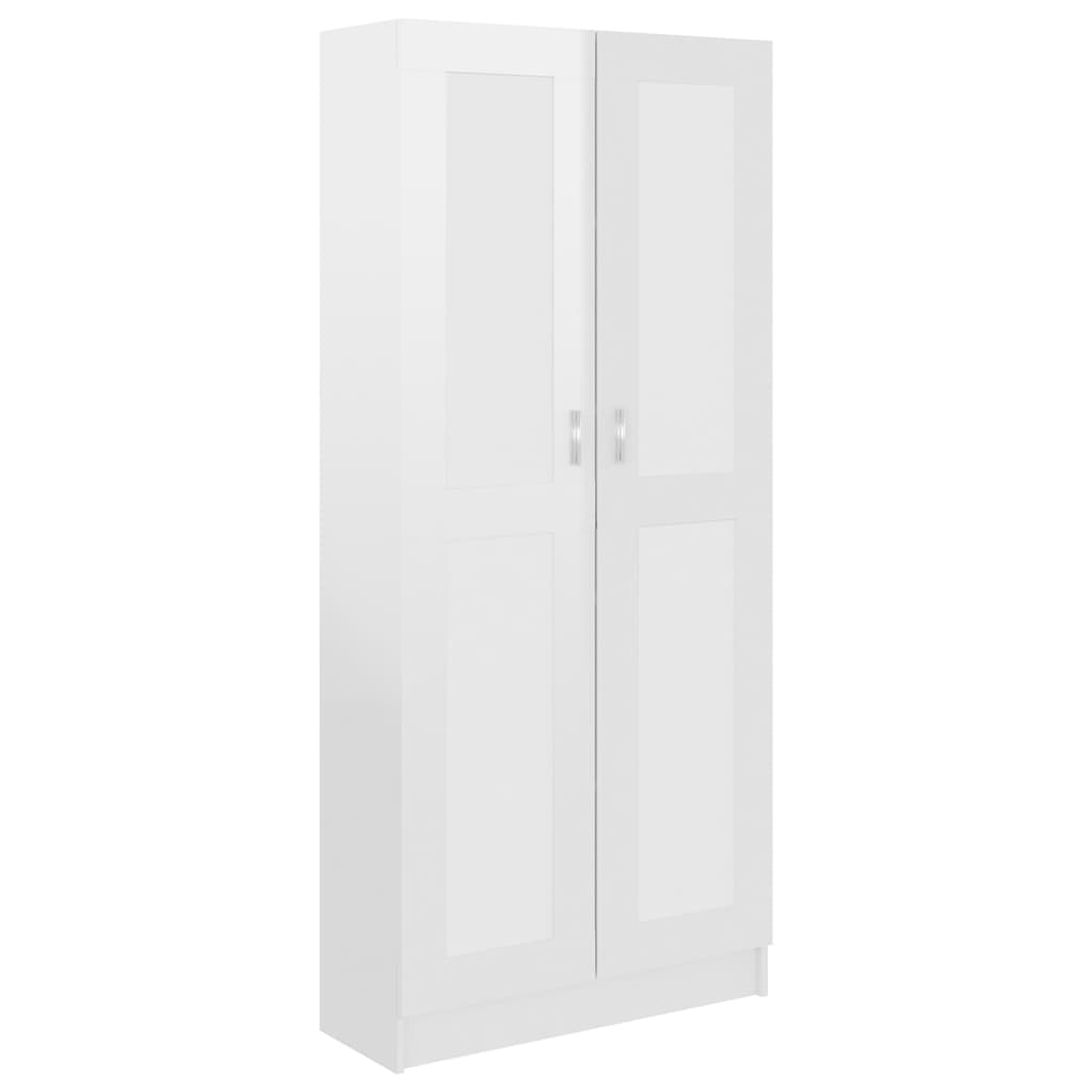 vidaXL Book Cabinet High Gloss White 82.5x30.5x185.5 cm Engineered Wood