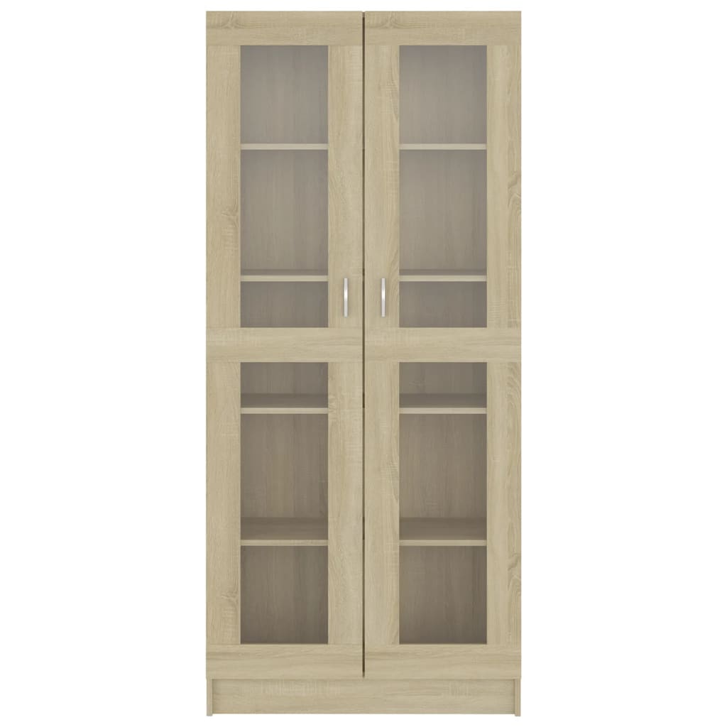 vidaXL Vitrine Cabinet Sonoma Oak 82.5x30.5x185.5 cm Engineered Wood
