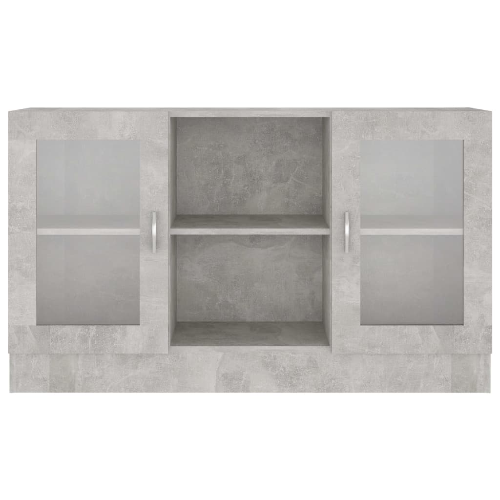 vidaXL Vitrine Cabinet Concrete Grey 120x30.5x70 cm Engineered Wood