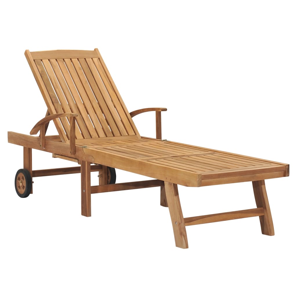 vidaXL Sun Lounger Solid Teak Wood