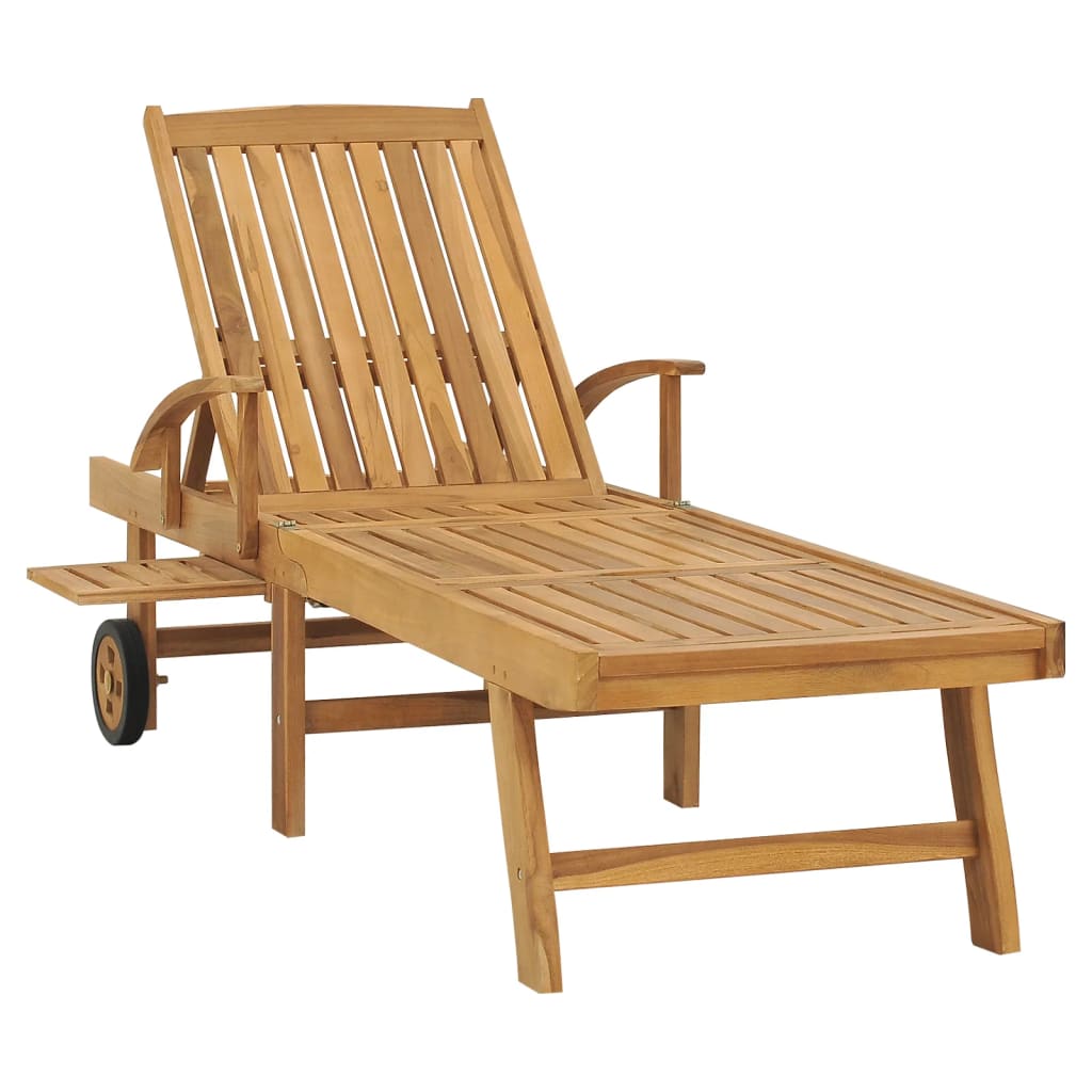 vidaXL Sun Lounger Solid Teak Wood