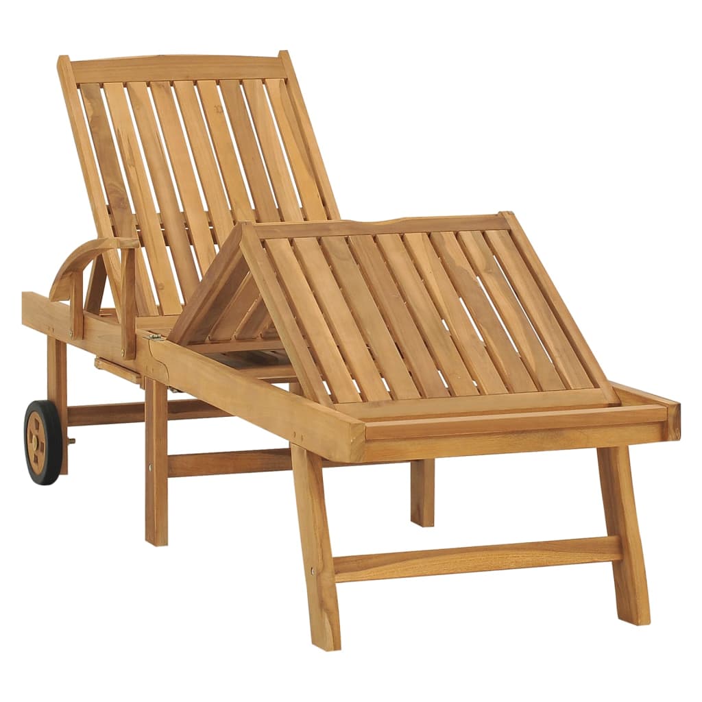 vidaXL Sun Lounger Solid Teak Wood