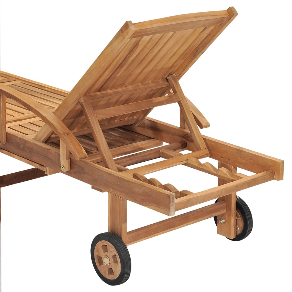 vidaXL Sun Lounger Solid Teak Wood
