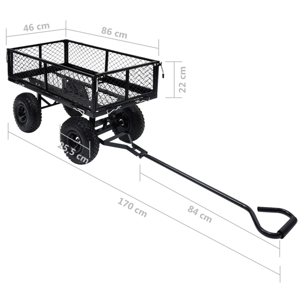 vidaXL Garden Hand Trolley Black 250 kg