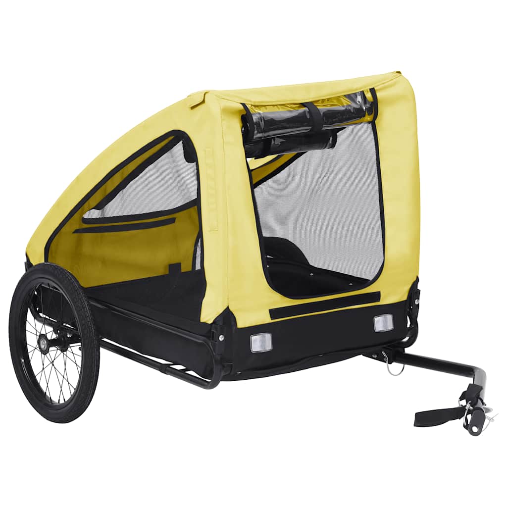 vidaXL Pet Bike Trailer Yellow and Black