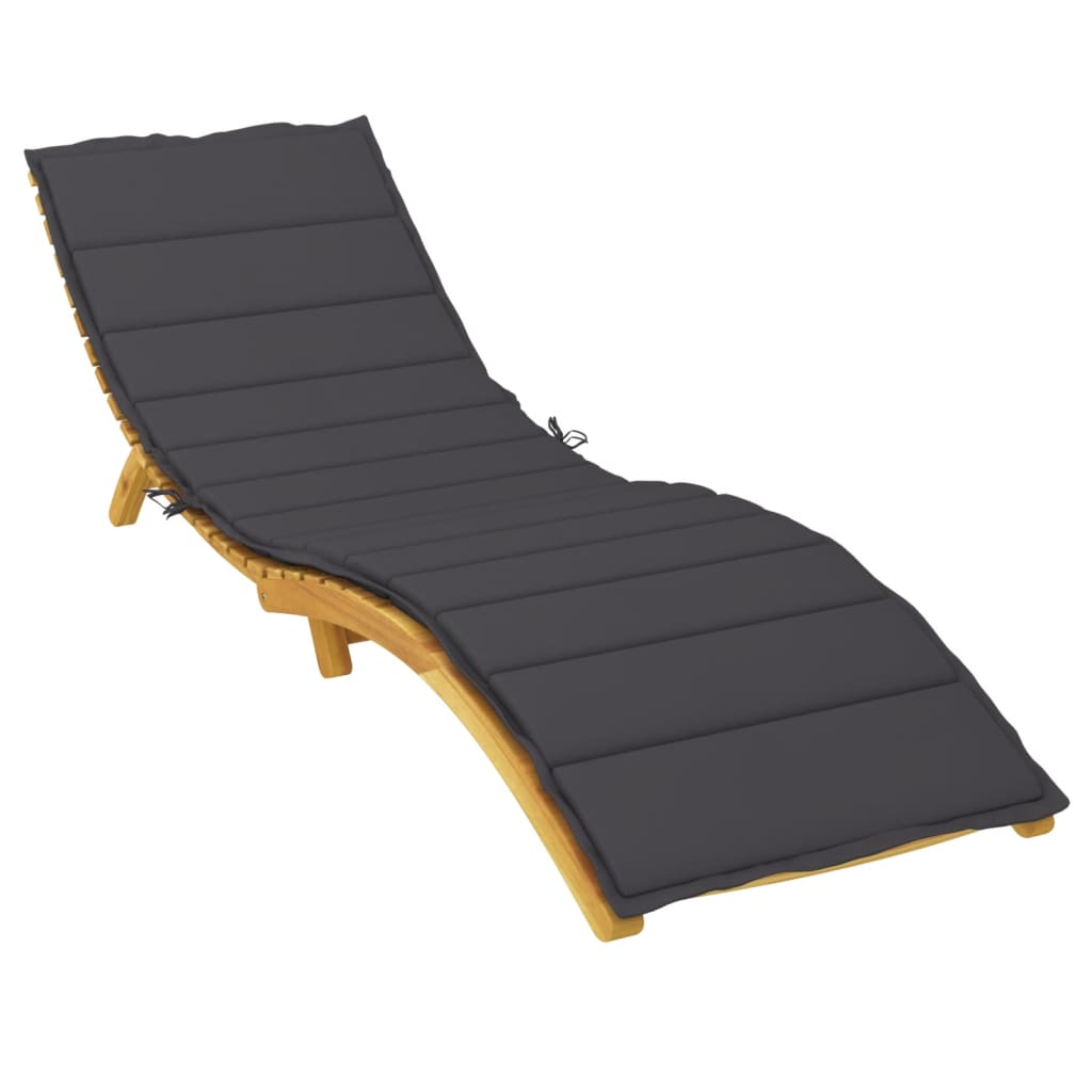 vidaXL Sun Lounger Cushion Black 200x60x3cm Oxford Fabric