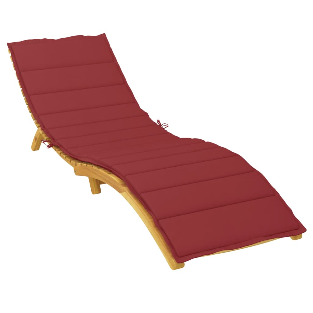 vidaXL Sun Lounger Cushion Wine Red 200x60x3cm Oxford Fabric
