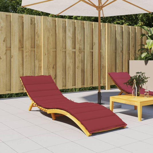 vidaXL Sun Lounger Cushion Wine Red 200x60x3cm Oxford Fabric