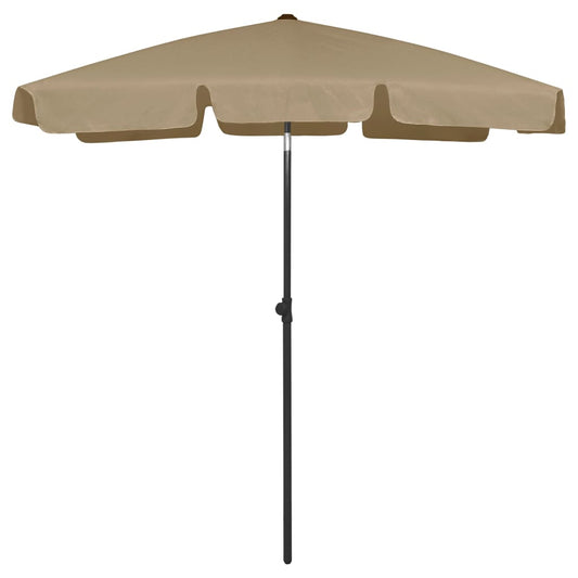 vidaXL Beach Parasol Taupe 180x120 cm