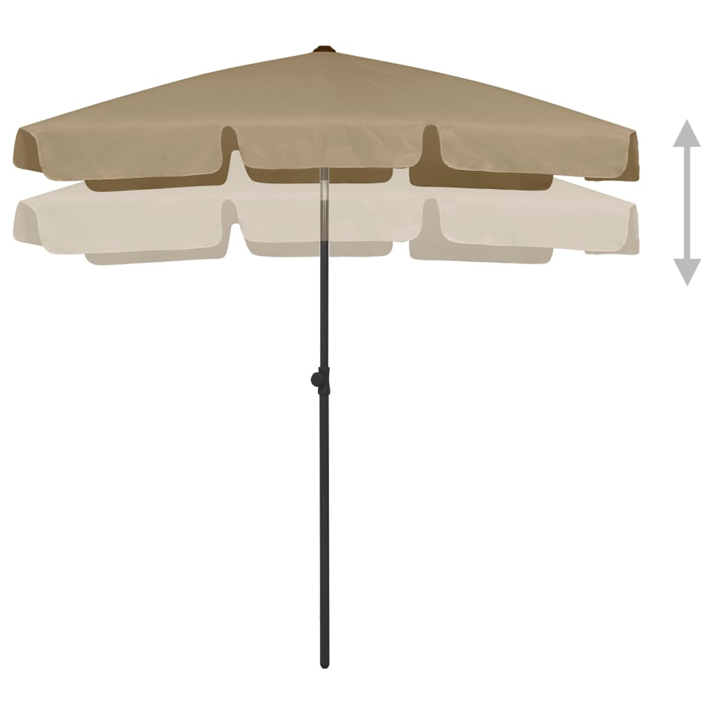 vidaXL Beach Parasol Taupe 180x120 cm