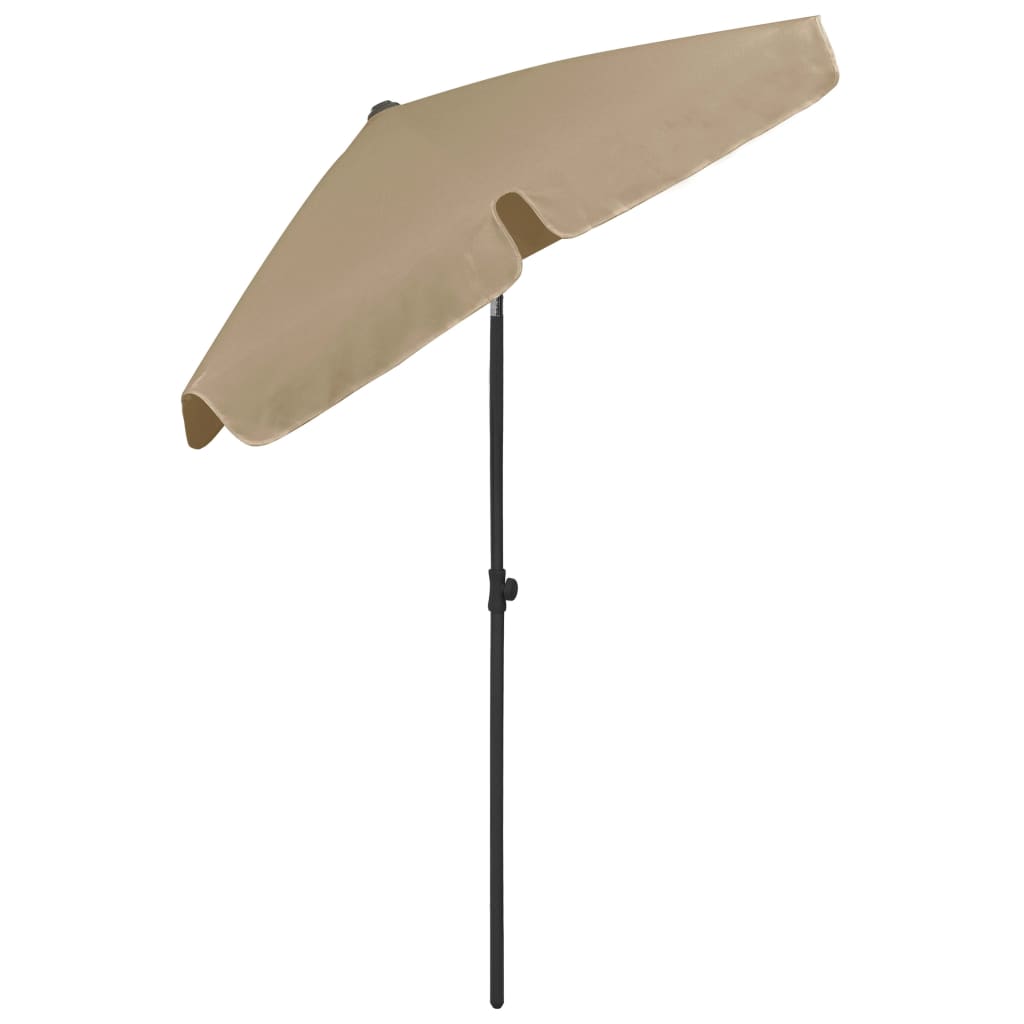 vidaXL Beach Parasol Taupe 180x120 cm