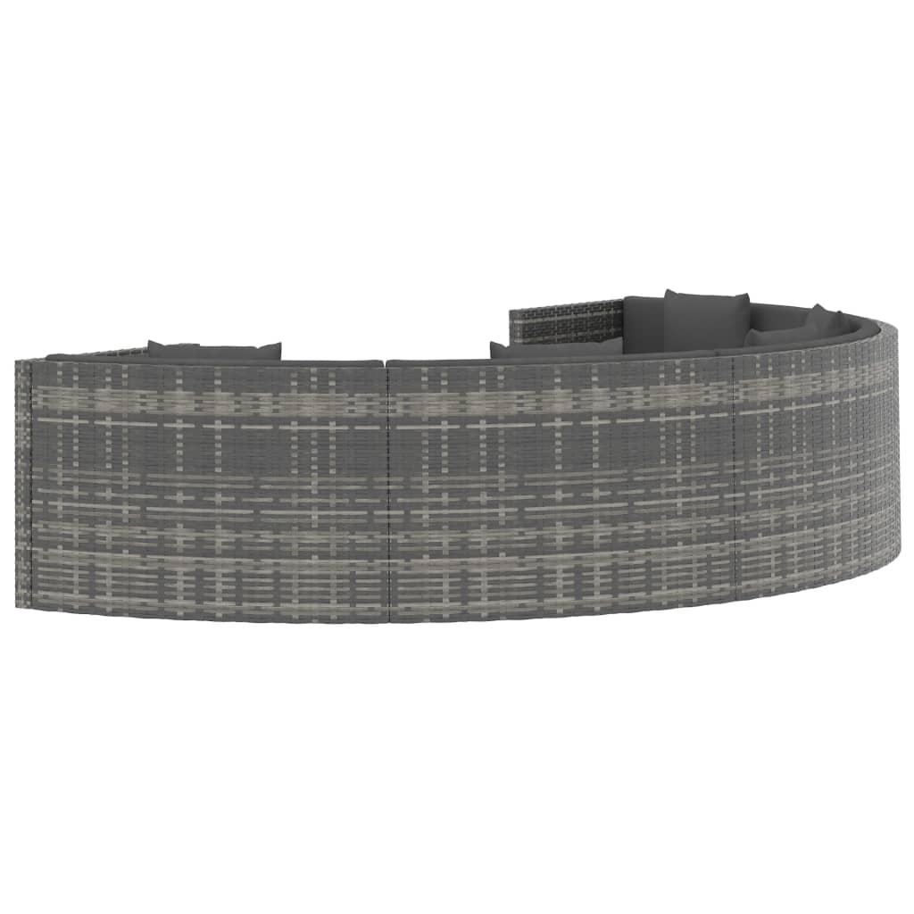 vidaXL 6 Piece Garden Lounge Set with Cushions Poly Rattan Grey