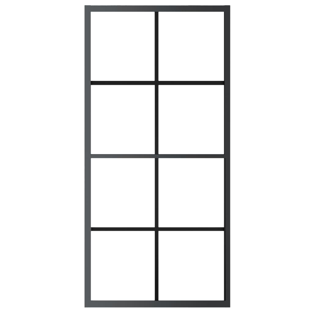 vidaXL Sliding Door Aluminium and ESG Glass with Hardware 90x205cm