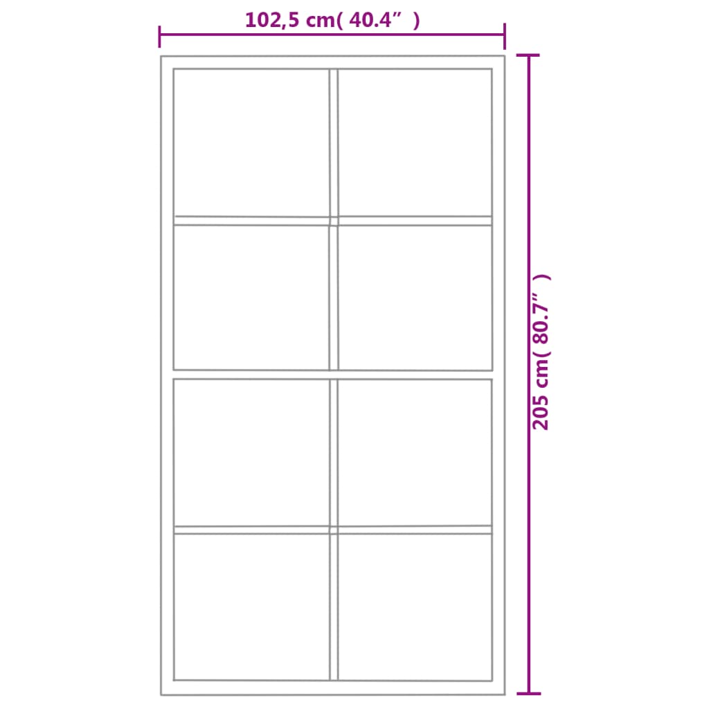 vidaXL Sliding Door Aluminium and ESG Glass with Hardware 102.5x205cm