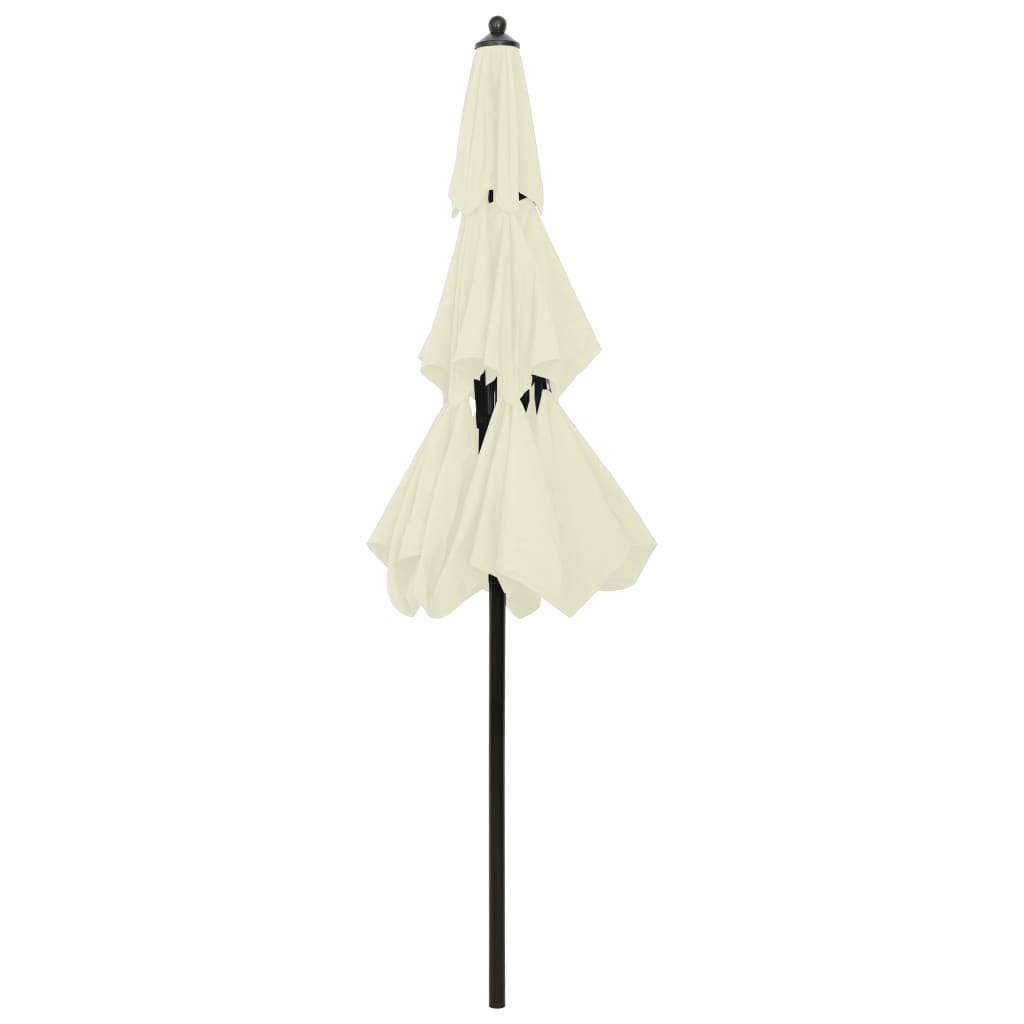 vidaXL 3-Tier Garden Parasol with Aluminium Pole Sand 2.5 m