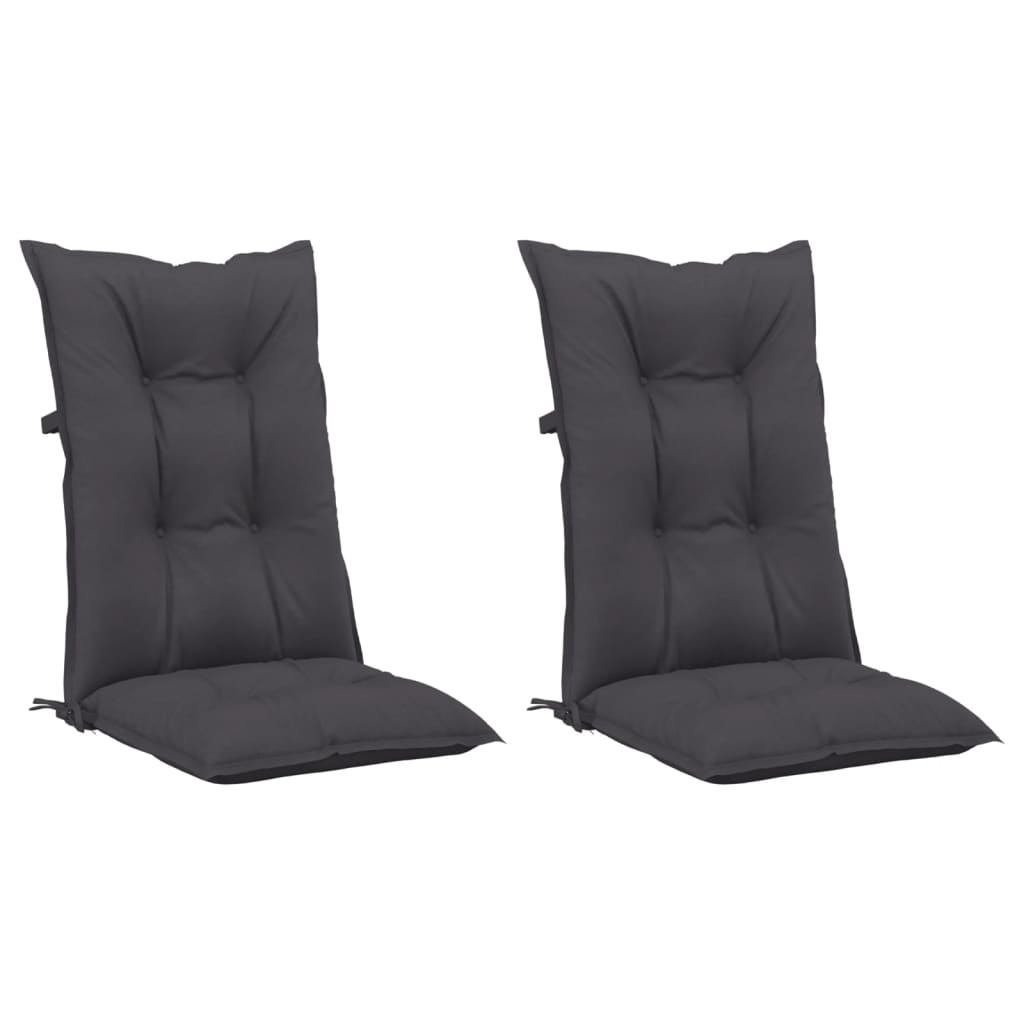 vidaXL Garden Highback Chair Cushions 2 pcs Anthracite 120x50x7 cm Fabric