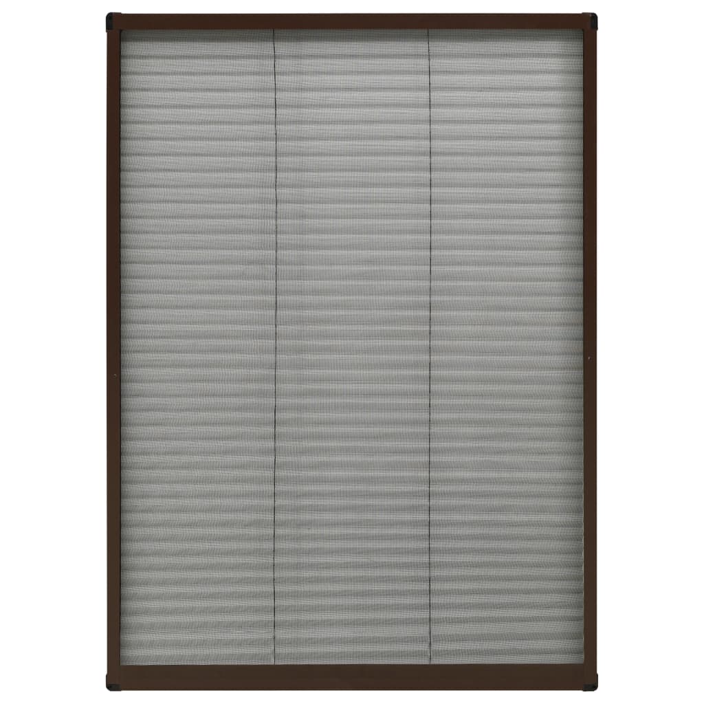 vidaXL Plisse Insect Screen for Windows Aluminium Brown 80x120 cm