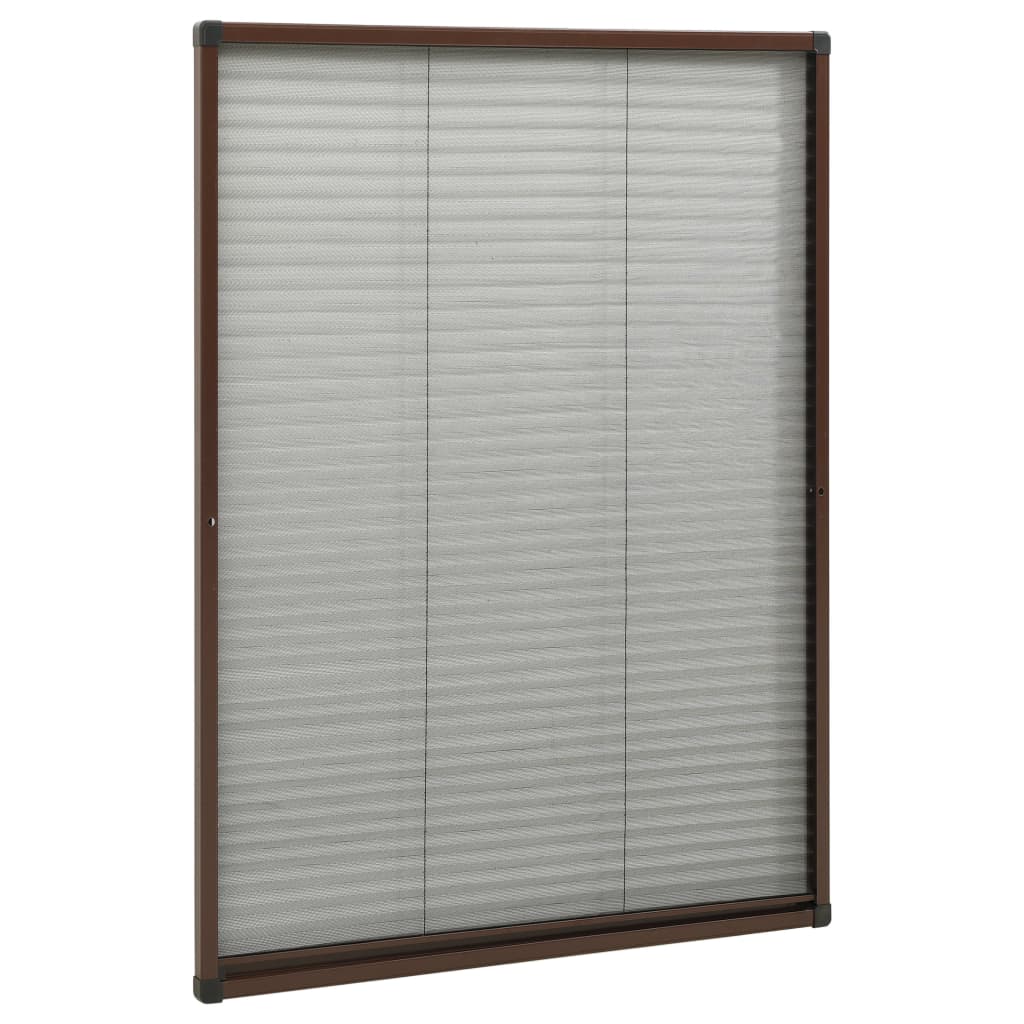 vidaXL Plisse Insect Screen for Windows Aluminium Brown 80x120 cm