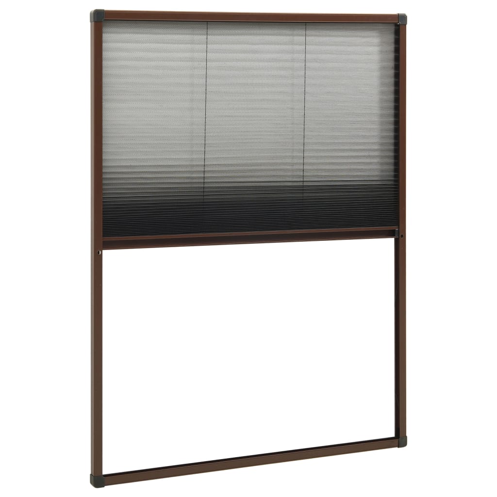 vidaXL Plisse Insect Screen for Windows Aluminium Brown 80x120 cm