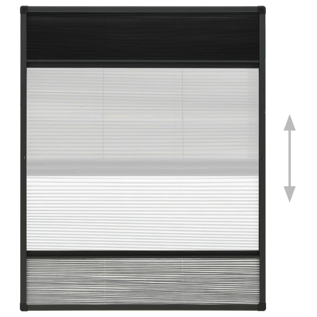 vidaXL Plisse Insect Screen for Windows Aluminium 80x100 cm with Shade