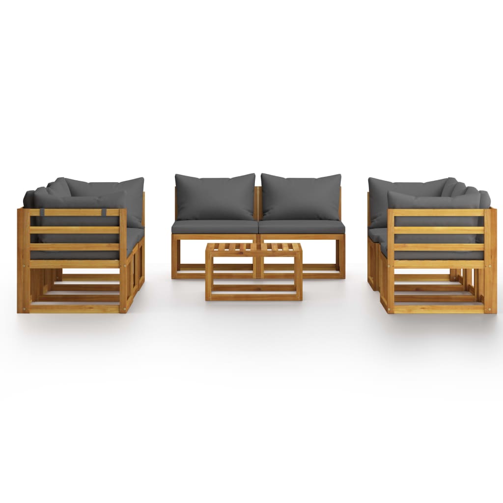 vidaXL 9 Piece Garden Lounge Set with Cushion Solid Acacia Wood