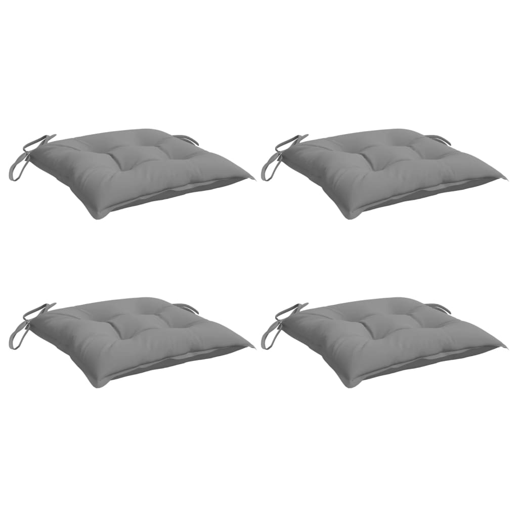 vidaXL Chair Cushions 4 pcs Grey 40x40x7 cm Oxford Fabric