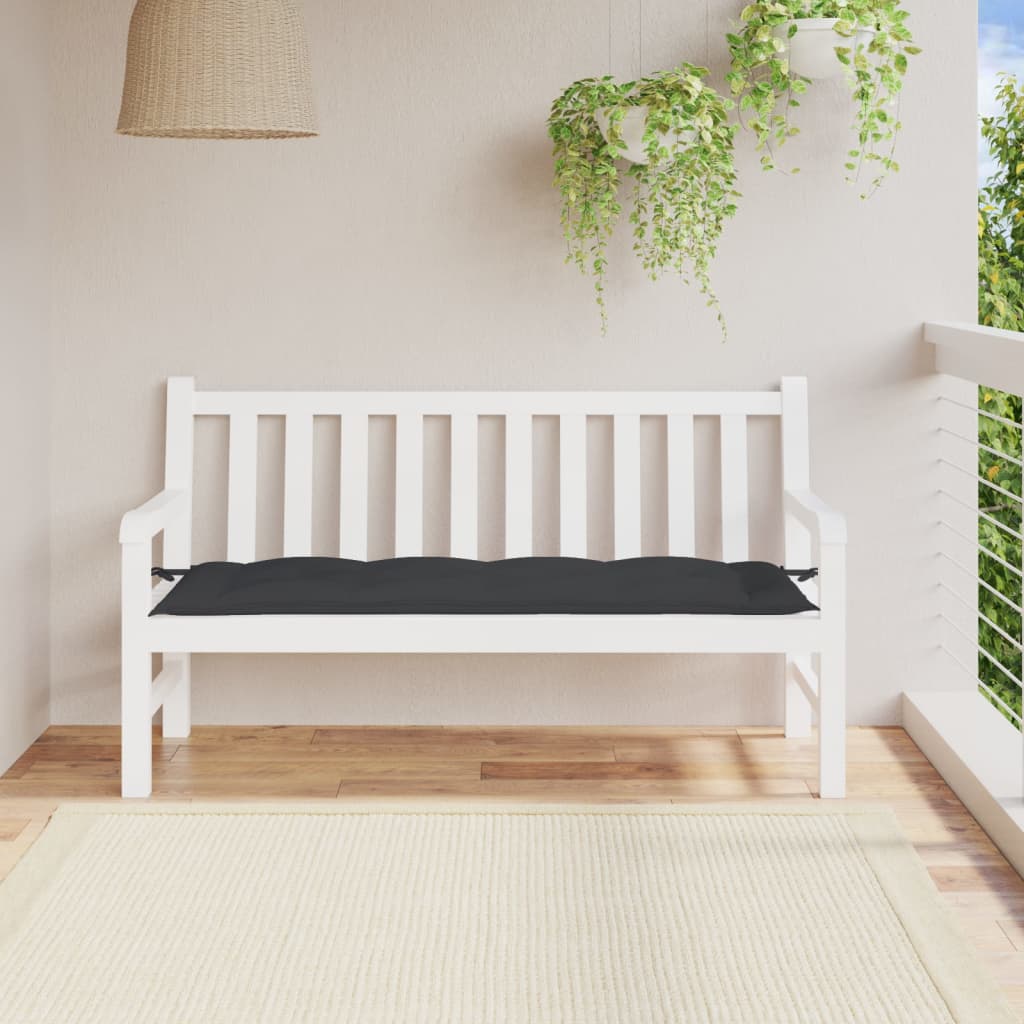 vidaXL Garden Bench Cushion Black 150x50x7 cm Oxford Fabric